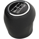 FIAT LINEA 2007- Gear / gearbox knob BLACK + SILVER RING 5+R