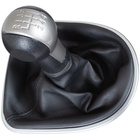 Seat Leon II 2005- Gear shift knob BLACK-BEIGE + Lever Gaiter with frame CHROM 6 Gears