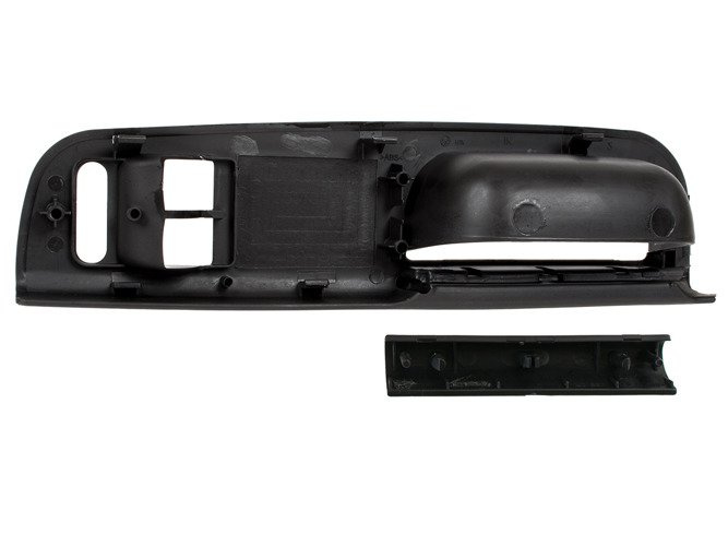VW Bora 98-05 uchwyt drzwi CZARNY przedni lewy 2 SZYBY + ZAŚLEPKA