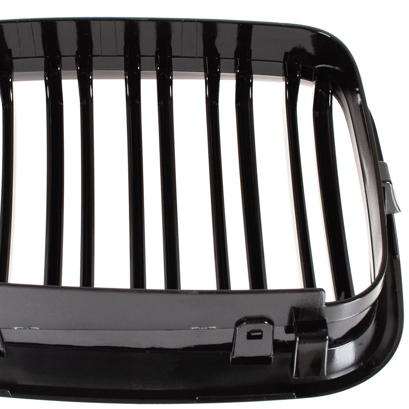 BMW 3 E46 97-01 SEDAN / KOMBI atrapy między reflektory (nerki) lewa + prawa kpl. BLACK GLOSSY DOUBLE BAR