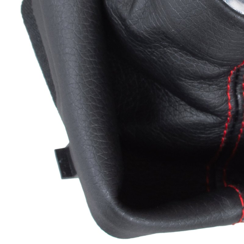Audi A3 I 8L 96-03 Gear shift knob BLACK + Lever Gaiter BLACK Red thread RED RING 5 Gear