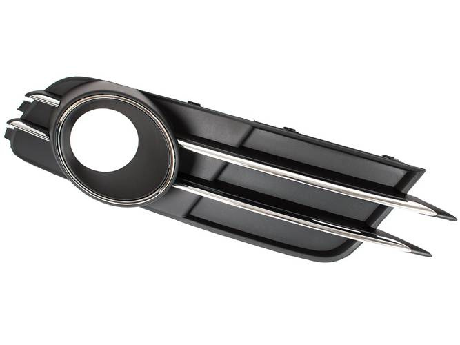 Audi A6 C7 11-14 Z HALOGENAMI atrapka kratka w zderzak przedni CZARNA + CHROM prawa