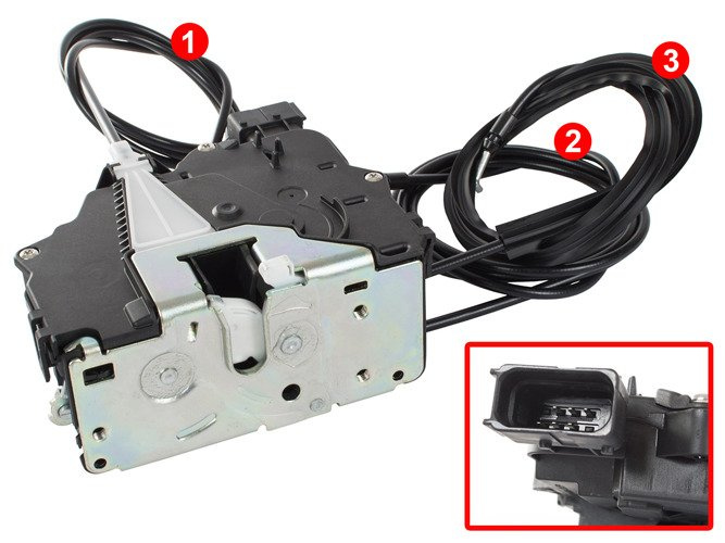 Citroen Jumper II 2006- Side sliding right Middle door lock (Short cable version)