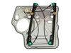 VW T5 2003- Front window regulator (electric adjustment version) Left (with panel)