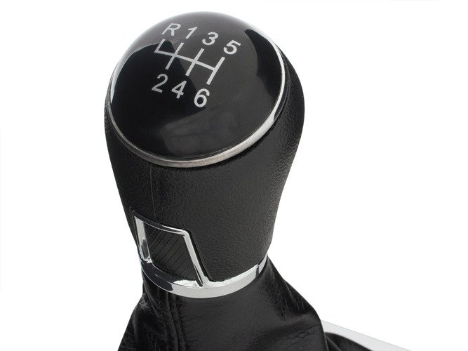VW Passat B6 06-11 Gear shift knob BLACK + Lever Gaiter with frame CHROM 6 Gears