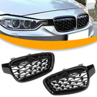 BMW 3 F30 F31 12-19 atrapy między reflektory (nerki) lewa + prawa kpl. FULL BLACK STAR