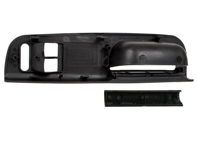 VW Golf IV 97-03 uchwyt drzwi CZARNY przedni lewy 2 SZYBY + ZAŚLEPKA