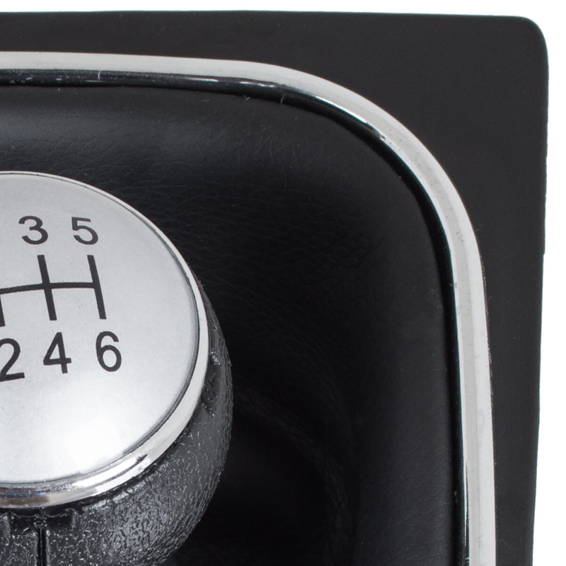 VW Golf VI 08-12 Gear shift knob SILVER + BLACK Lever Gaiter with frame CHROM 6 Gears