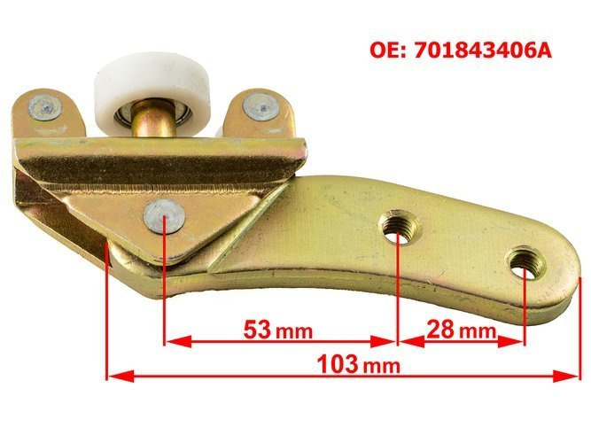 VW T4 90-04 Sliding door roller guide Right Bottom SHORT handle