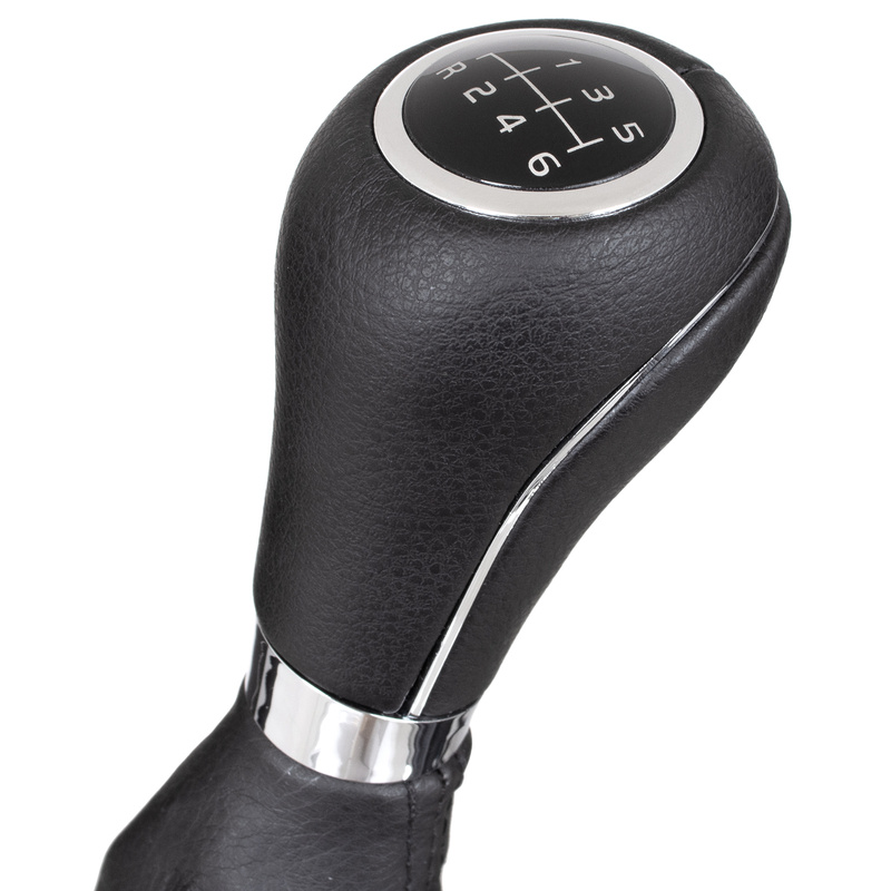 Mercedes W204 C-Klasa 07-14 gałka zmiany biegów CZARNA + mieszek CZARNY z ramką CHROM SCHEMAT 6 BIEGÓW WSTECZNY NA DOLE