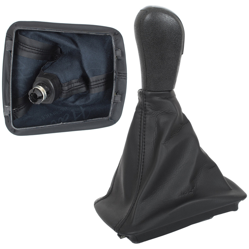 Skoda Octavia II 2004- Gear shift knob + Lever Gaiter with frame BLACK 5 Gear