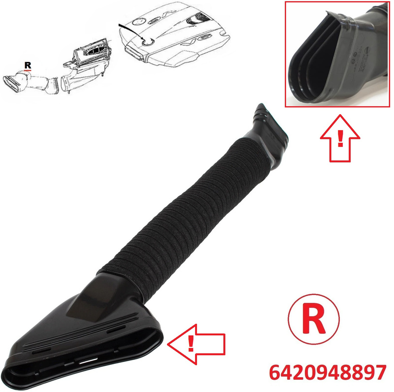 Mercedes W166 M-Klasa 11-15 wąż dolotowy filtra powietrza PRAWY