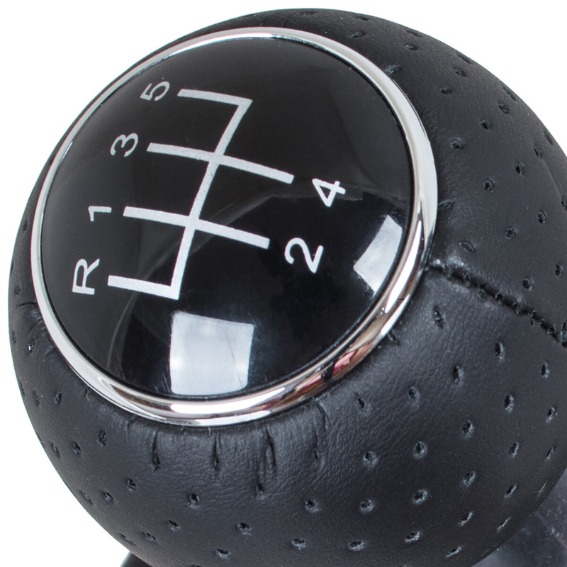Audi A3 I 8L 96-03 Gear shift knob BLACK + Lever Gaiter BLACK Red thread 5 Gear