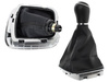 VW Polo V 6R 2009- Gear shift knob BLACK + Lever Gaiter with frame CHROM 6 Gears
