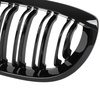 BMW 3 E46 01-05 COUPE / CABRIO atrapy między reflektory (nerki) lewa + prawa kpl. BLACK GLOSSY DOUBLE BAR