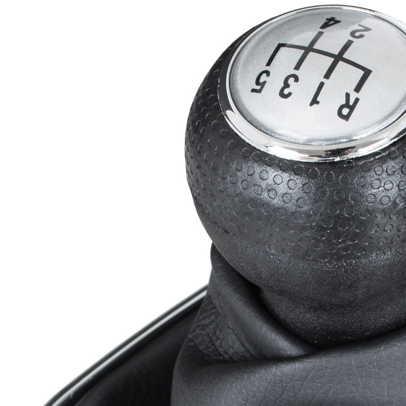 VW GOLF MK4 IV 98-05 Gear / gearbox knob BLACK + SILVER RING + CHROME LID 5+R + Lever Gaiter (12mm DIAMETER)