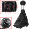 AUDI A3 8L 00-06 Gear / gearbox knob BLACK + SILVER RING + BLACK LID 6+R + Lever Gaiter WITH FRAME