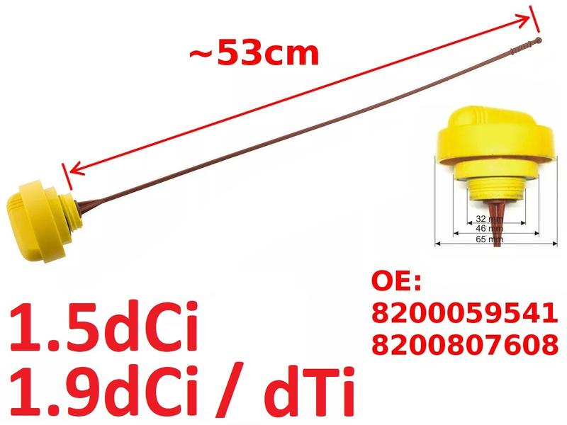 Renault Clio II 2000- 1,5 DCi 1,9 DCi 1,9 DTi Oil level dipstick