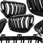 BMW 3 E92 E93 10-13 atrapy między reflektory (nerki) lewa + prawa kpl. BLACK GLOSSY DOUBLE BAR