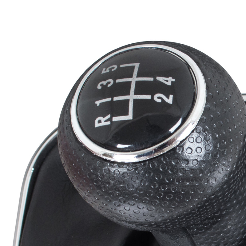 VW Bora 98-05 gałka zmiany biegów CZARNA + mieszek z ramką CHROM 5 BIEGÓW OTWÓR 23MM