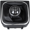 VW GOLF MK6 VI 08-12 Gear / gearbox knob BLACK + SILVER RING + BLACK LID 5+R + Lever Gaiter WITH CHROME FRAME