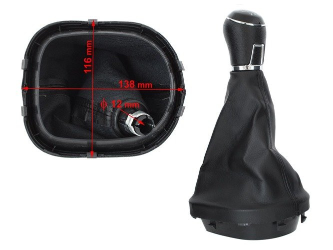 VW Caddy III FL 10-15 Gear shift knob + Gear Shift Lever Cover / Gear stick gaiter 6 speed