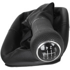 VW GOLF MK4 IV 98-05 Gear / gearbox knob BLACK + SILVER RING + BLACK LID 5+R + Lever Gaiter WITH FRAME