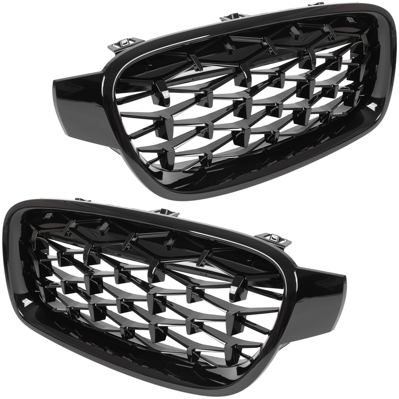 BMW 3 F30 F31 12-19 atrapy między reflektory (nerki) lewa + prawa kpl. FULL BLACK STAR