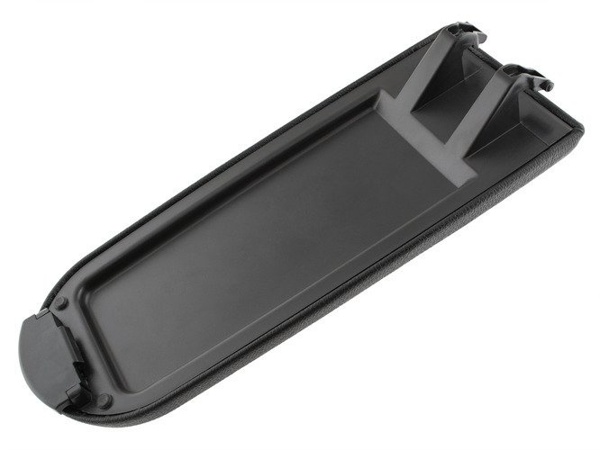 VW Beetle Armrest flap with button and upholstery set BLACK EKOLEATHER