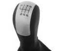 Skoda Octavia II 2004- Gear shift knob + Lever Gaiter with frame SILVER 6 Gears