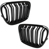 BMW X1 E84 09-15 atrapy między reflektory (nerki) lewa + prawa kpl. BLACK GLOSSY DOUBLE BAR