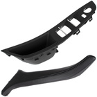 BMW 5 F10 F11 09-17 uchwyt wewnętrzny CZARNY drzwi przednich lewych 1-otwór + uchwyt wewnętrzny CZARNA SKÓRA drzwi przednich prawych 2 szt. KPL