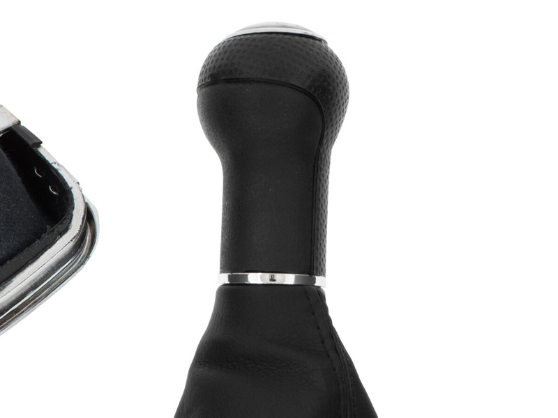 VW Golf IV 98-05 Gear shift knob SILVER + Lever Gaiter with frame CHROM Hole 22mm