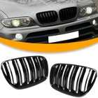 BMW X5 E53 FL 04-06 atrapy między reflektory (nerki) lewa + prawa kpl. DOUBLE SLAT GLOSSY BLACK