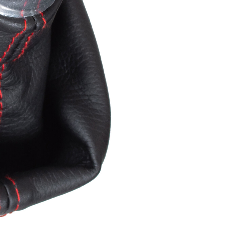 Audi A3 I 8L 96-03 Gear shift knob BLACK + Lever Gaiter BLACK Red thread RED RING 5 Gear