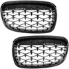 BMW 1 F20 F21 11-14 atrapy między reflektory (nerki) lewa + prawa kpl. FULL BLACK STAR
