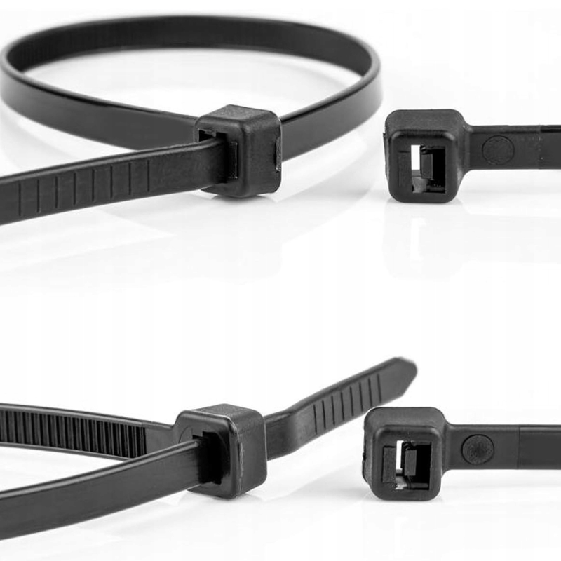 100 SZTUK | TRYTYTKI 3,6mm x 200mm | OPASKI ZACISKOWE DO KABLI ZIPPERKI