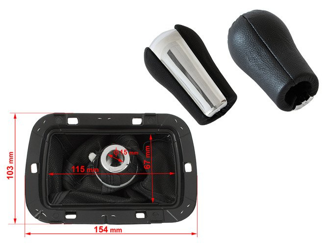 Toyota Avensis II 03-09 knob 5 Gear + Gear Shift Lever Cover / Gear stick gaiter 2pcs set