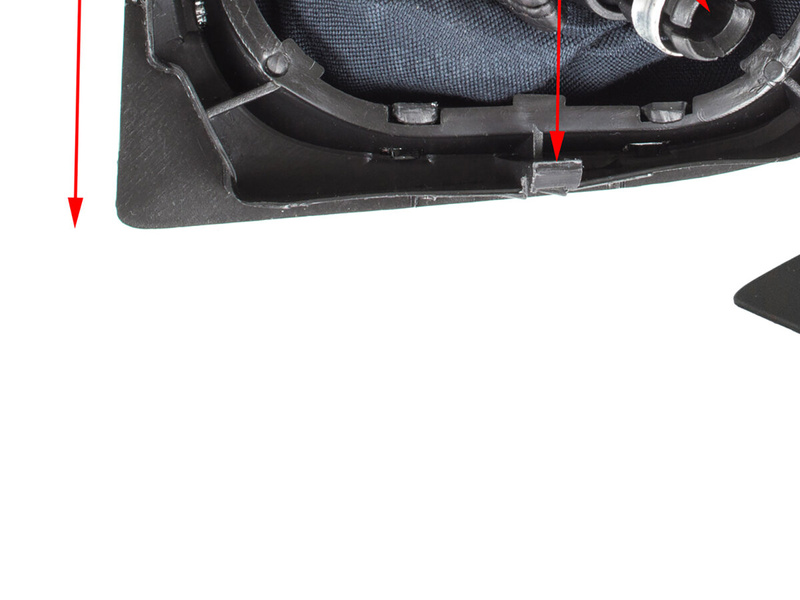 VW Golf V Plus 05-08 gałka zmiany biegów + CZARNY mieszek z CZERWONĄ nitką i ramką CHROM 6 BIEGÓW
