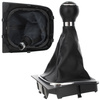 VW GOLF MK6 VI 08-12 Gear / gearbox knob BLACK + SILVER RING + BLACK LID 5+R + Lever Gaiter WITH CHROME FRAME