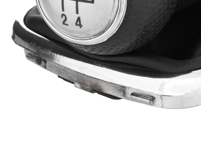VW Golf IV 98-05 Gear shift knob SILVER + Lever Gaiter with frame CHROM Hole 22mm