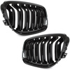 BMW 3 E90 / E91 09-13 SEDAN / KOMBI atrapy między reflektory (nerki) lewa + prawa kpl. BLACK GLOSSY DOUBLE BAR