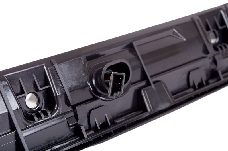 MINI coupe R58 10-15 listwa blenda podświetlenia tablicy rejestracyjnej z mikroprzełącznikiem otwierania tylnej klapy CZARNA