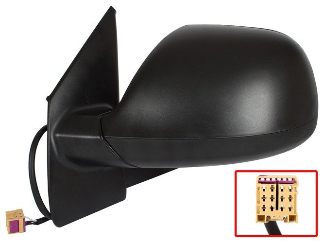 VW T5 FL 2009- wing mirror Electric heated Black Left