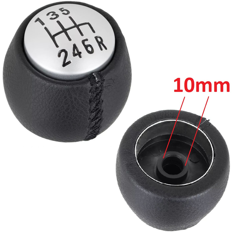 Alfa Romeo 147 00-10 Gear shift knob black + SILVER 6 speed