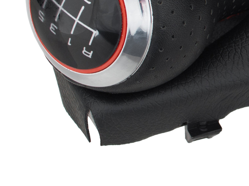 Audi A4 B8 07-15 Gear shift knob black + CHROM 6 speed + Gear Shift Lever Cover / Gear stick gaiter black
