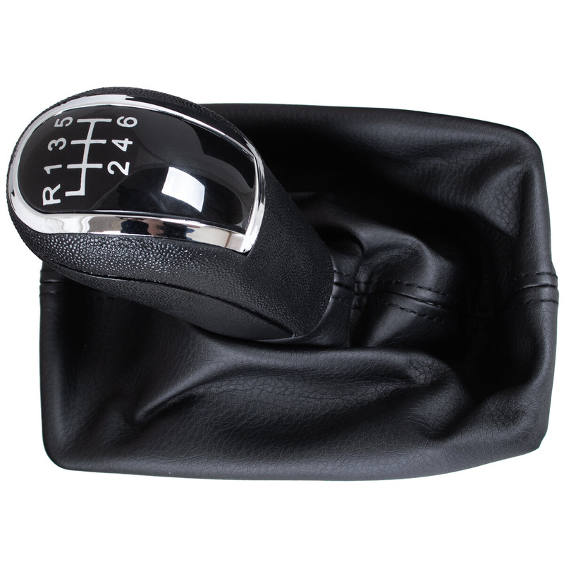 Audi A4 B8 07-15 Gear shift knob BLACK 6 Gears + Lever Gaiter BLACK