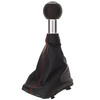 Audi A3 I 8L 96-03 Gear shift knob BLACK + Lever Gaiter BLACK Red thread 6 Gears