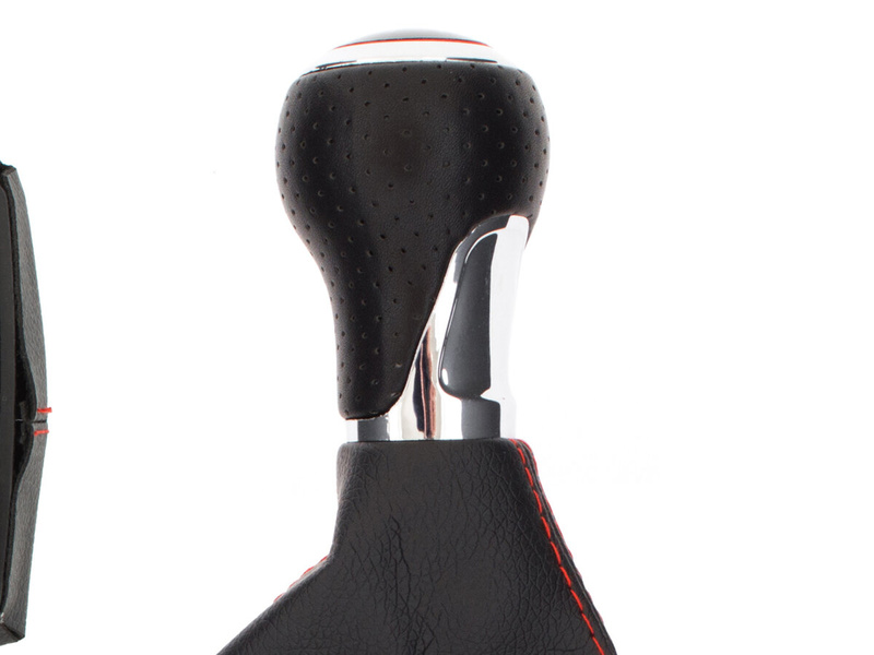 Audi A4 B8 07-15 Gear shift knob black + CHROM 6 speed + Gear Shift Lever Cover / Gear stick gaiter black