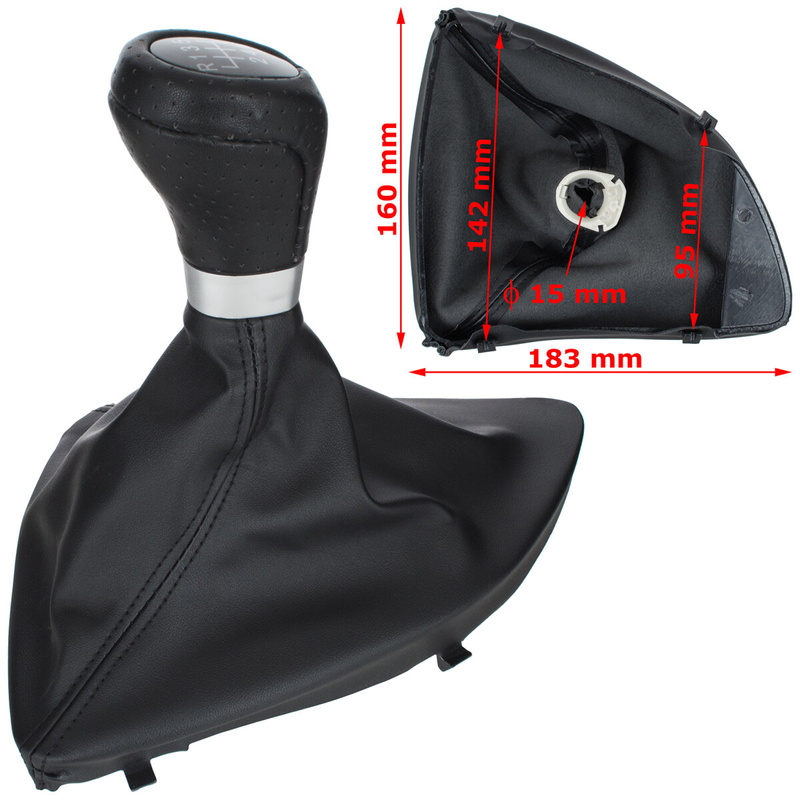 BMW 1 E87 04-07 Gear shift knob BLACK 6 Gears + Lever cover / gaiter